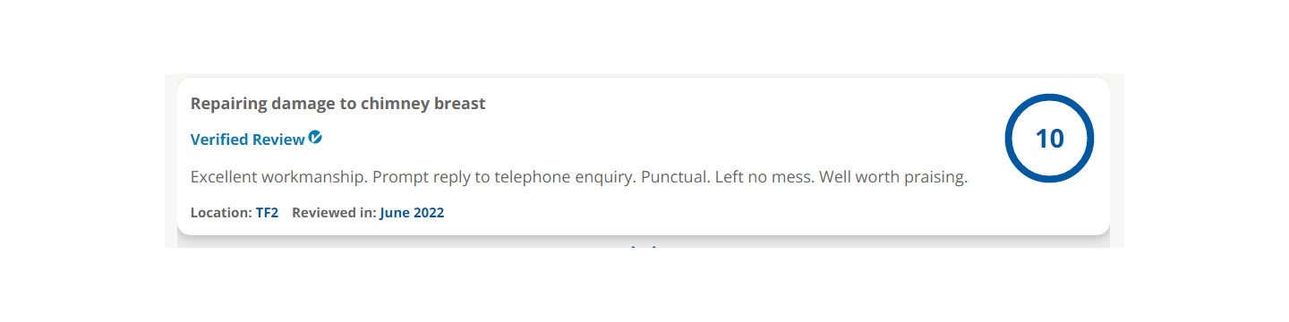 Feedback rChimney Repair